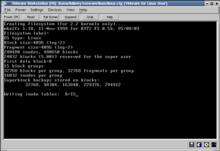 Filesystem formatting in process...