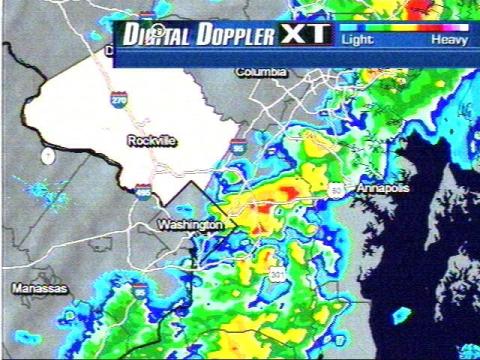 The weather radar, evening 06/13