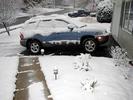 Snow sticks well to cars...