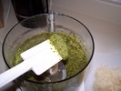 Pesto consistency, Parmesan ready