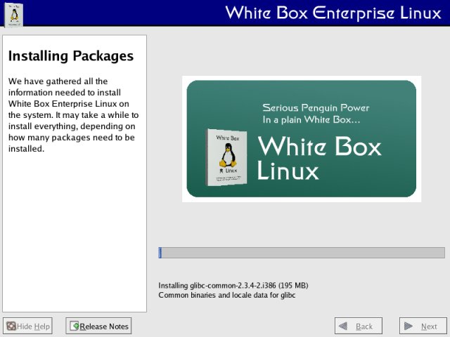 WBEL4 install in progress WBEL4 install in progress
