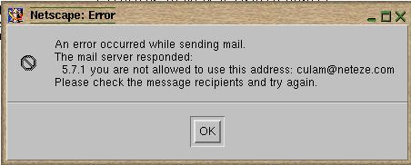 Netscape Dialog Box - Failure to Communicate
